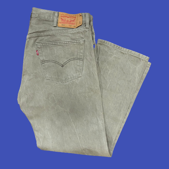 Levi's 501 XX Shrink To Fit Classic Straight Leg Khaki Tan Denim Jeans 40 x 32 - Picture 1 of 8